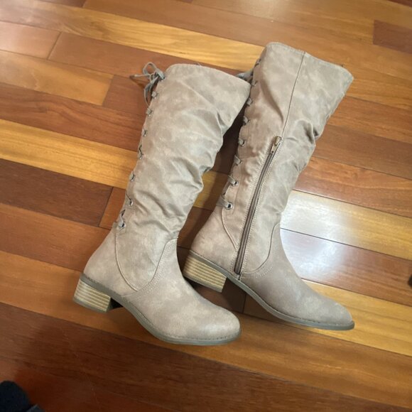 Rampage Knee High Round Toe Slouched Heel Boots size 6 Brown - Picture 4 of 8